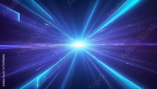 Abstract blue background with neon rays, flashes of light, faces, lines. Cosmic abstract background of the substrate.