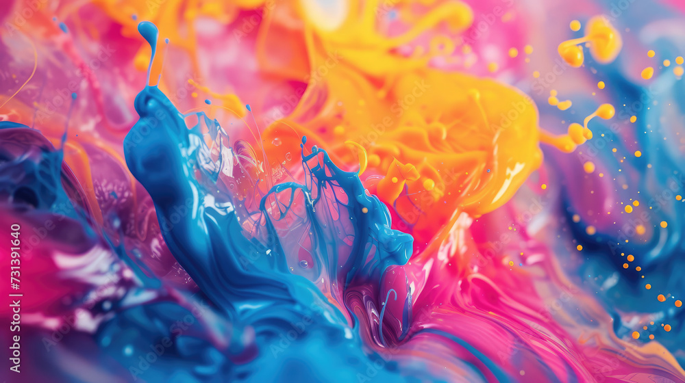Colorful paint explosion