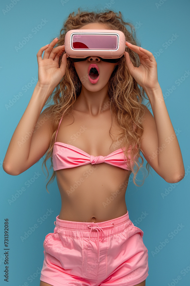 Fototapeta premium women with a vr headset