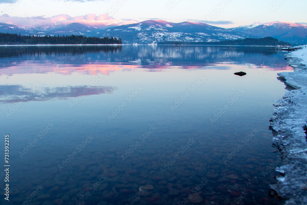 Icy Shoreline Refleaction. Icy Shoreline Refleaction.