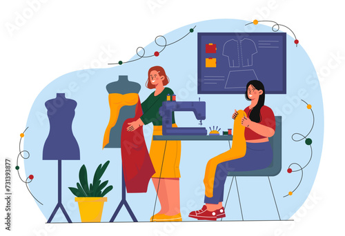 Sewing clothes vector concept