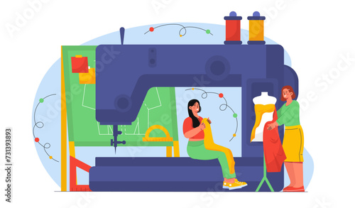 Sewing clothes vector concept