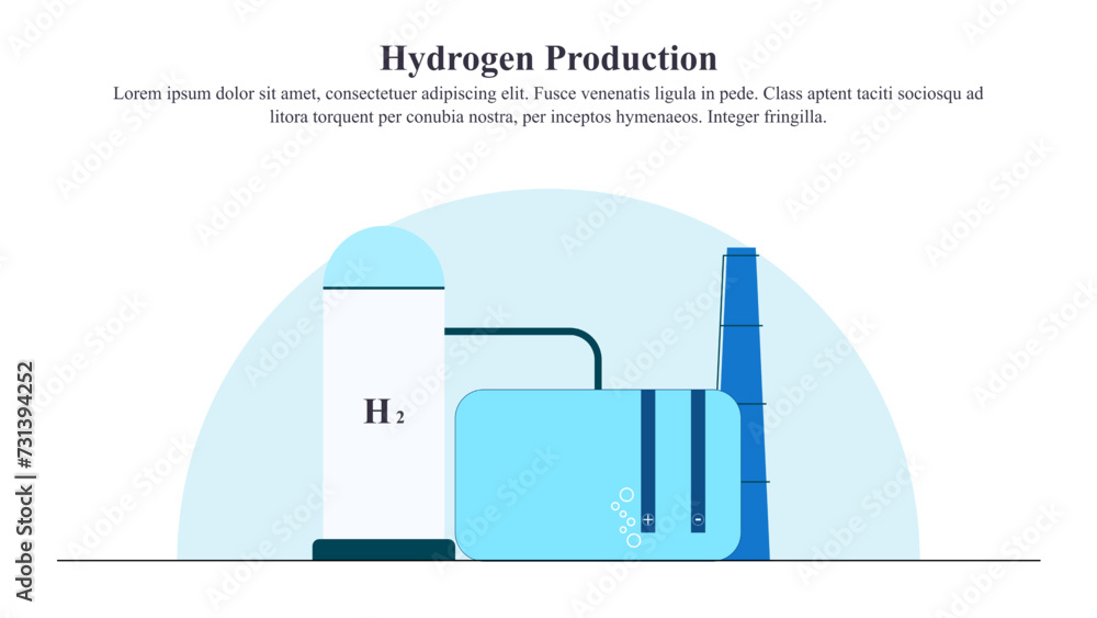 Visual illustration concept of hydrogen production.