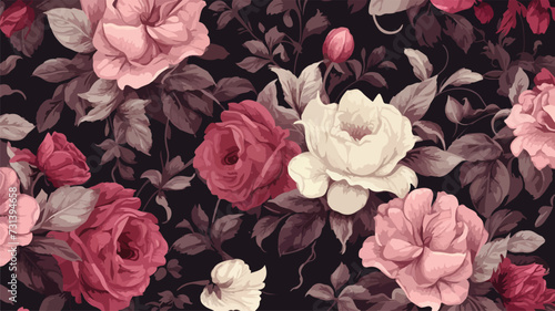 Beautiful seamless pattern in vintage style.