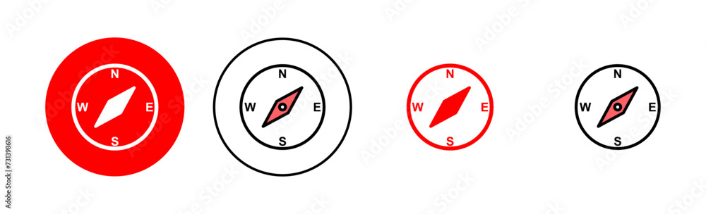 Compass icon set illustration. arrow compass icon sign and symbol Compass icon set illustration. arrow compass icon sign and symbol