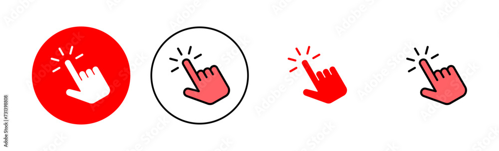 Hand click icon set illustration. pointer sign and symbol. hand cursor icon Hand click icon set illustration. pointer sign and symbol. hand cursor icon