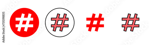 Hashtag icon set illustration. hashtag sign and symbol