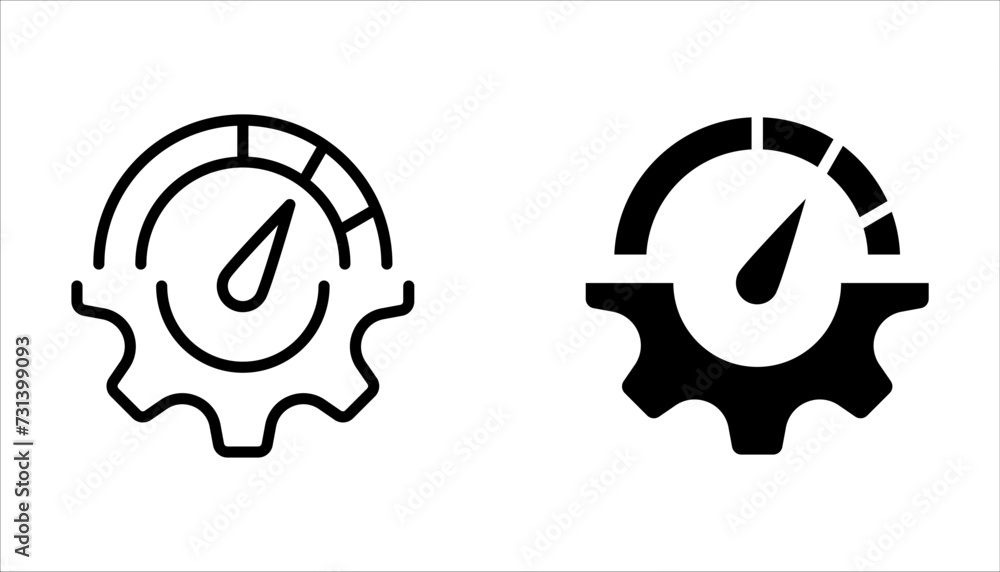 Engine performance icon set. Speedometer, tachometer icon set. Performance concept on white background Engine performance icon set. Speedometer, tachometer icon set. Performance concept on white background