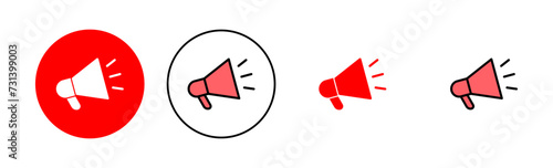 Megaphone icon set illustration. Loudspeaker sign and symbol