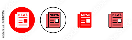 Newspaper icon set illustration. news paper sign and symbolign