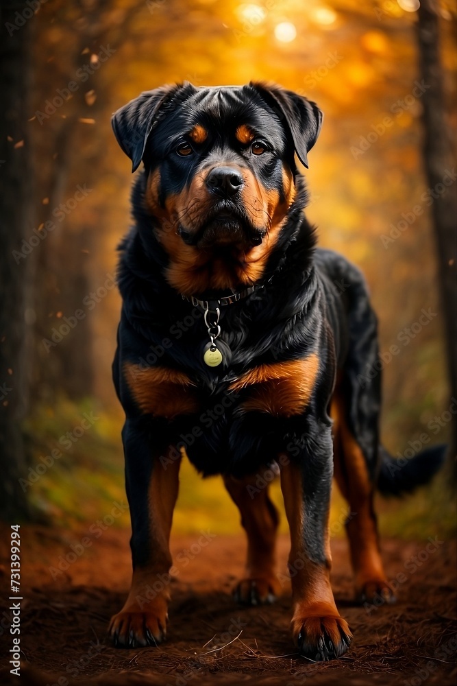 Fototapeta premium A majestic rottweiler puppy.