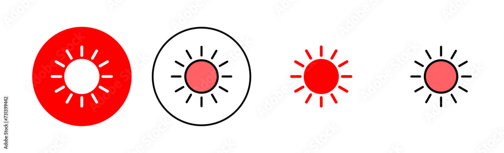Sun icon set illustration. Brightness sign and symbol. Sun icon set illustration. Brightness sign and symbol.