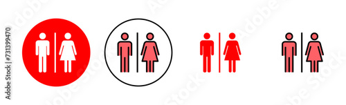 Toilet icon set illustration. Girls and boys restrooms sign and symbol. bathroom sign. wc, lavatory