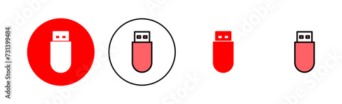 Usb icon set illustration. Flash disk sign and symbol. flash drive sign.