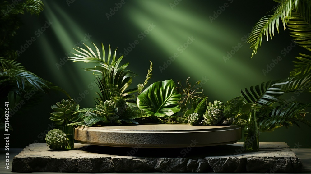 美しい植物の展示台 美しい植物の展示台
