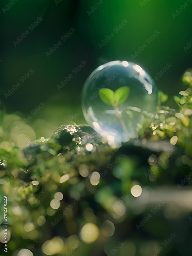 a glass ball with a plant inside of it a glass ball with a plant inside of it