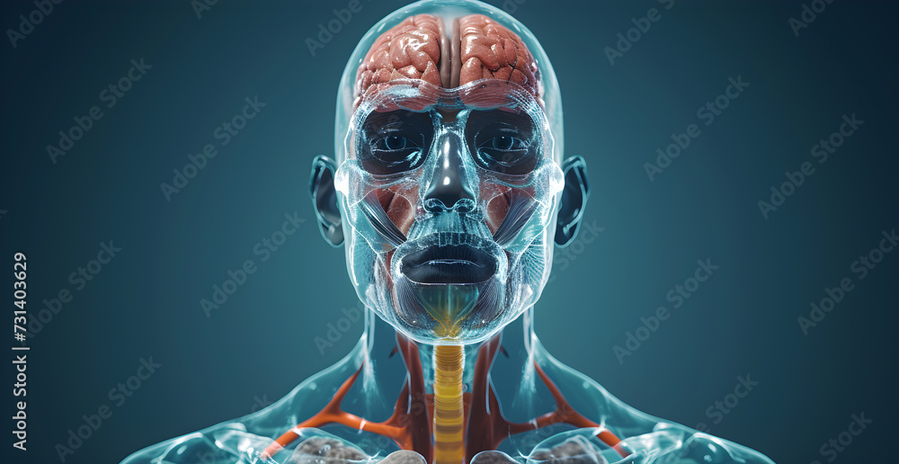 human anatomy 3d illustration of the respiratory system - obrazy, fototapety, plakaty 