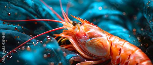  Beautiful background with fantastic shrimp closeup