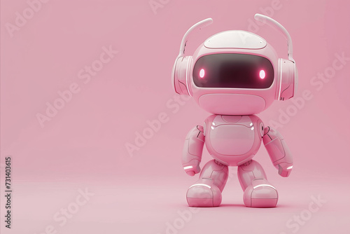 Wallpaper Mural A cute robot ai character. 3D render style illustration Torontodigital.ca