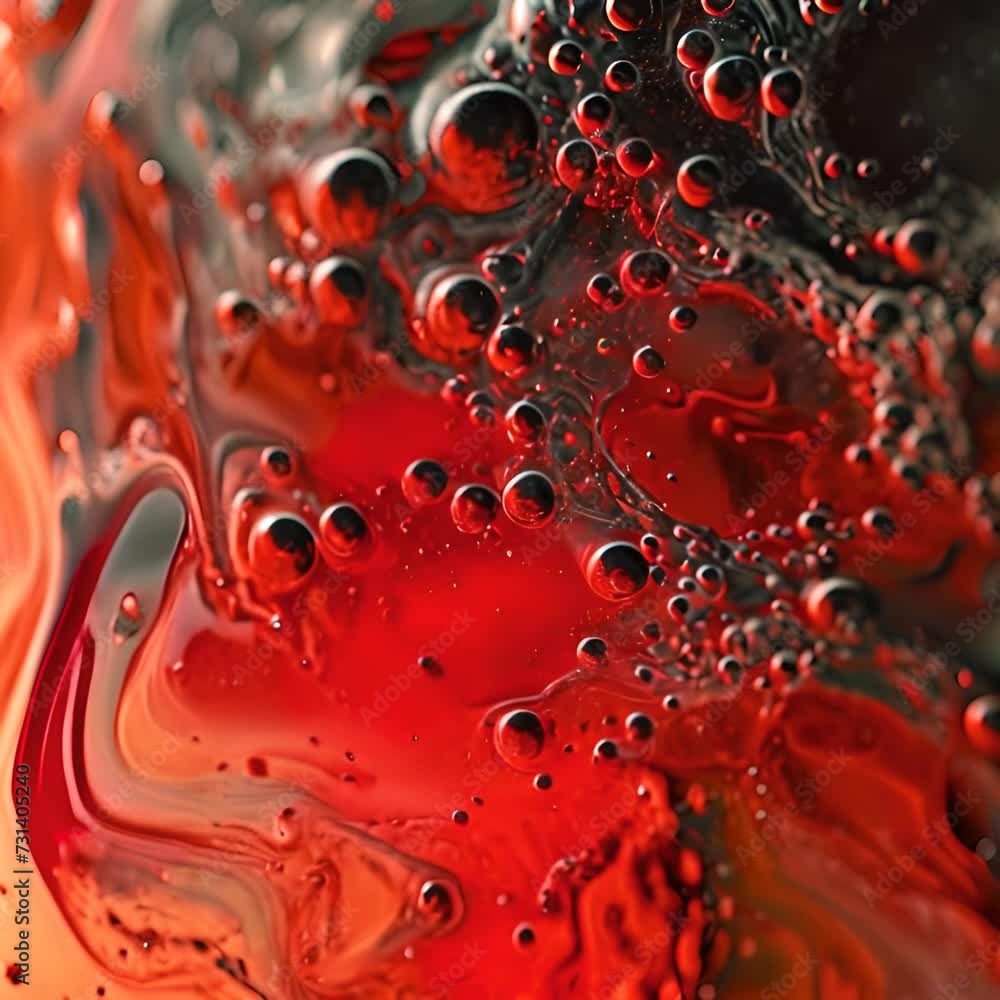 a close up view of a red and blue liquid a close up view of a red and blue liquid