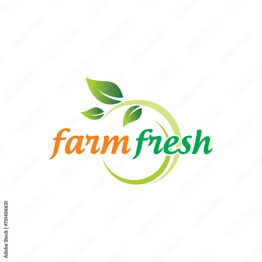 vector farm fresh green leafy food label design vector farm fresh green leafy food label design