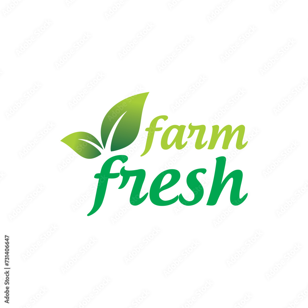 Fototapeta premium vector farm fresh green leafy food label design