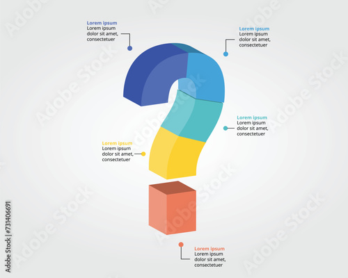 question mark 5 step template for infographic for presentation for 5 element