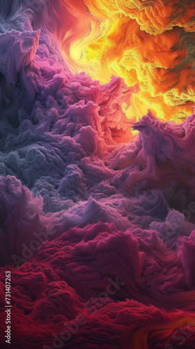 A colorful abstract sea of clouds.