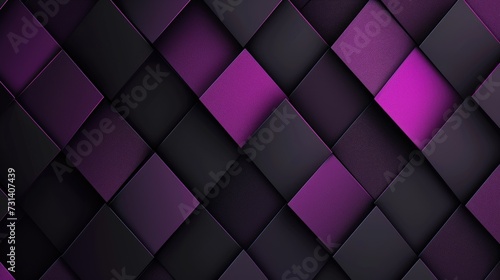 Alluring black and purple geometric patterns intertwine, creating a visually captivating background, Ai Generated.