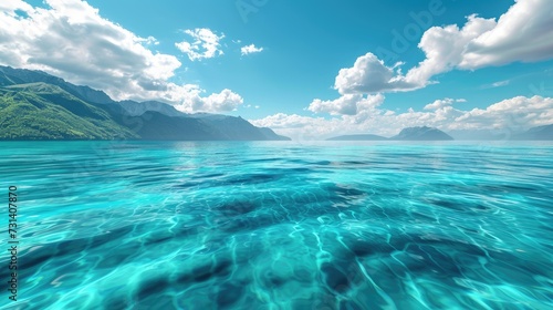 Volumetric design in beautiful turquoise blue water, creating a stunning visual allure, Ai Generated.