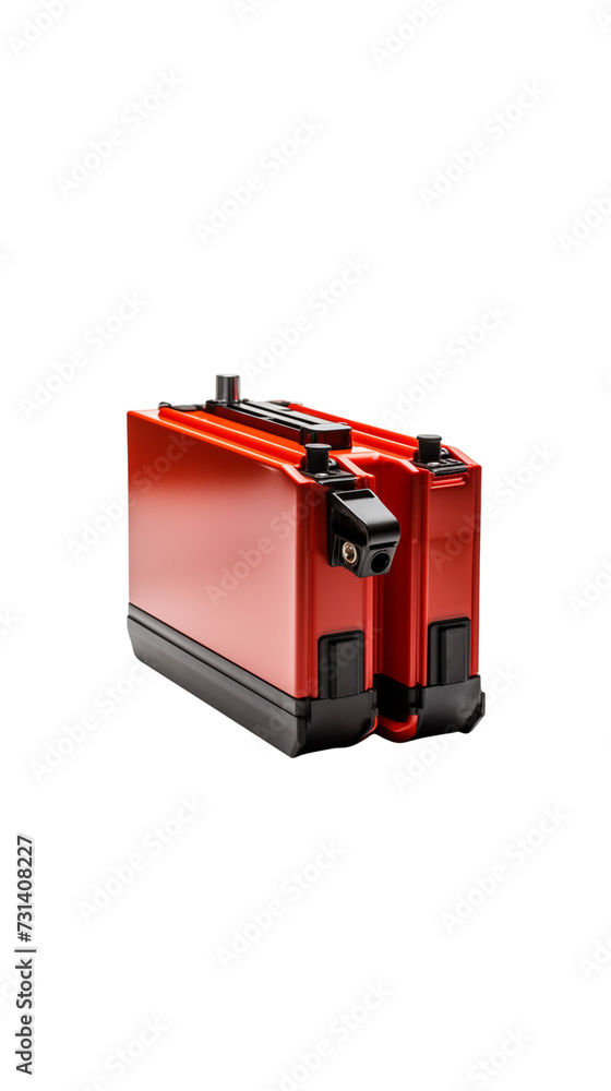 Side view of isolated car battery Side view of isolated car battery