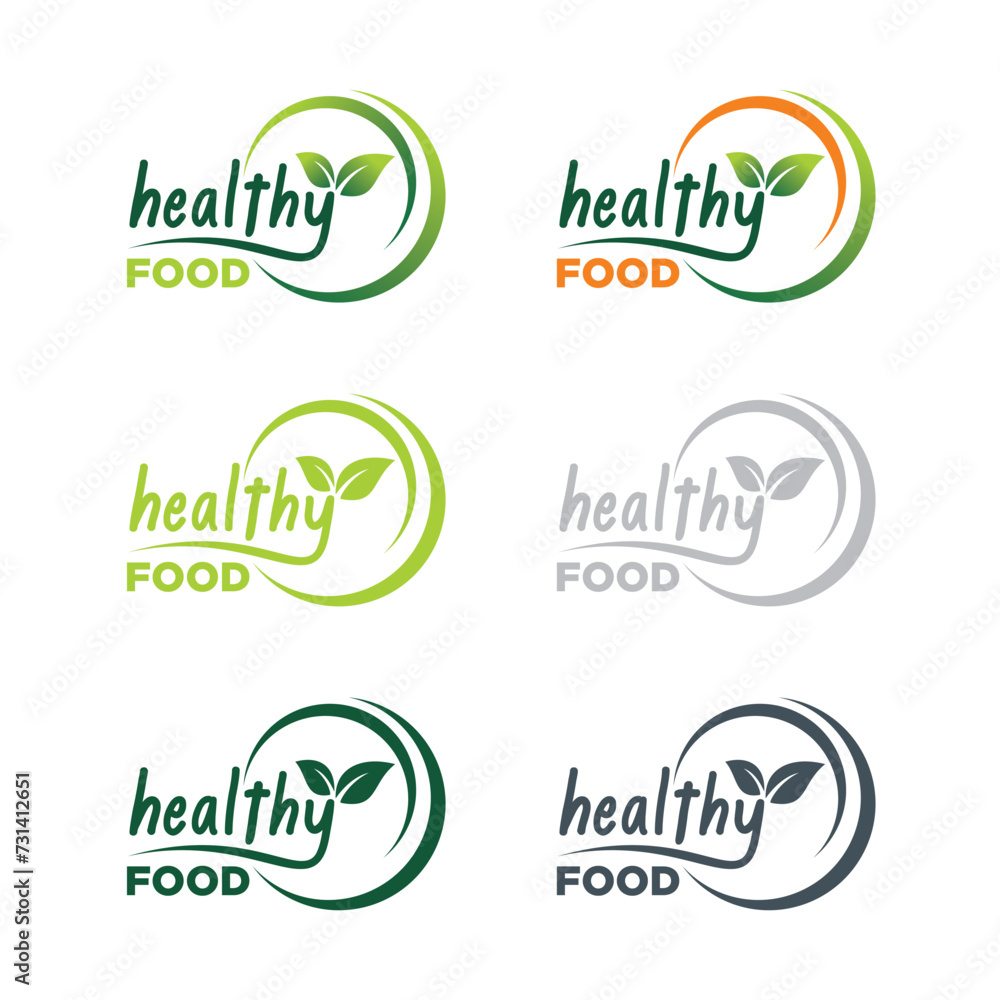 Vector healthy food sign flat green leaf icon green earth healthy food sign vector icon Vector healthy food sign flat green leaf icon green earth healthy food sign vector icon