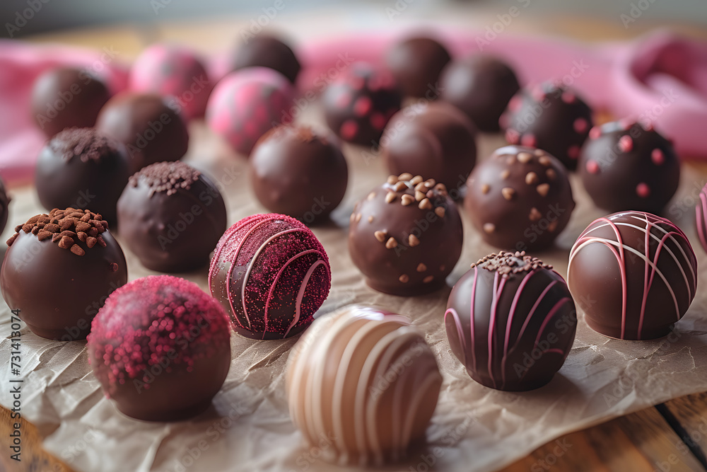 Chocolates, Valentines day. Generative AI picture of delicious and sweet chocolates perfect for valentines day Chocolates, Valentines day. Generative AI picture of delicious and sweet chocolates perfect for valentines day