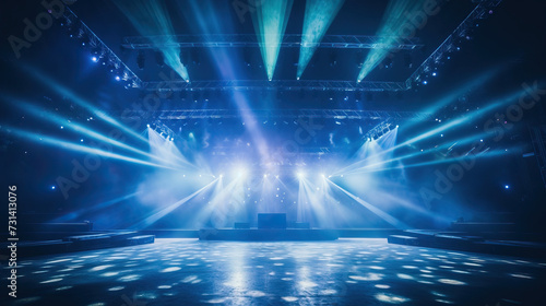 disco club background, stage and light.  © Misau