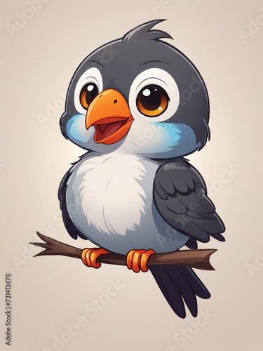 Cute Cartoon Bird  Illustration © Goodness studio 