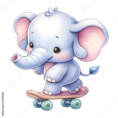 elephant sport watercolor clipart