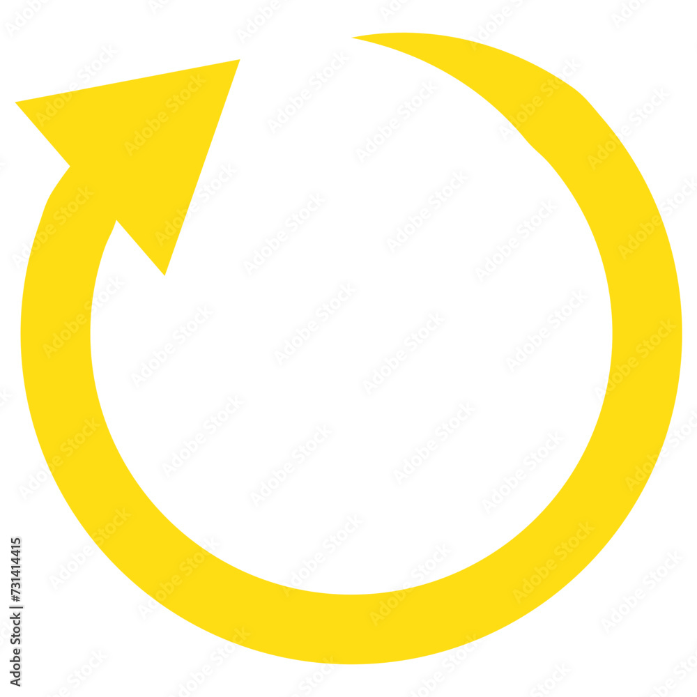 different circular arrows of black color, different thickness