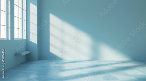 Product background. light blue floor and wall 