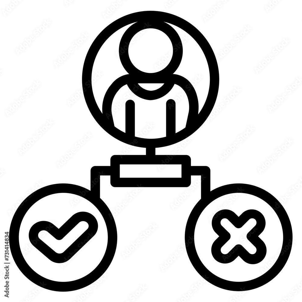 Fototapeta premium Decision-making line icon