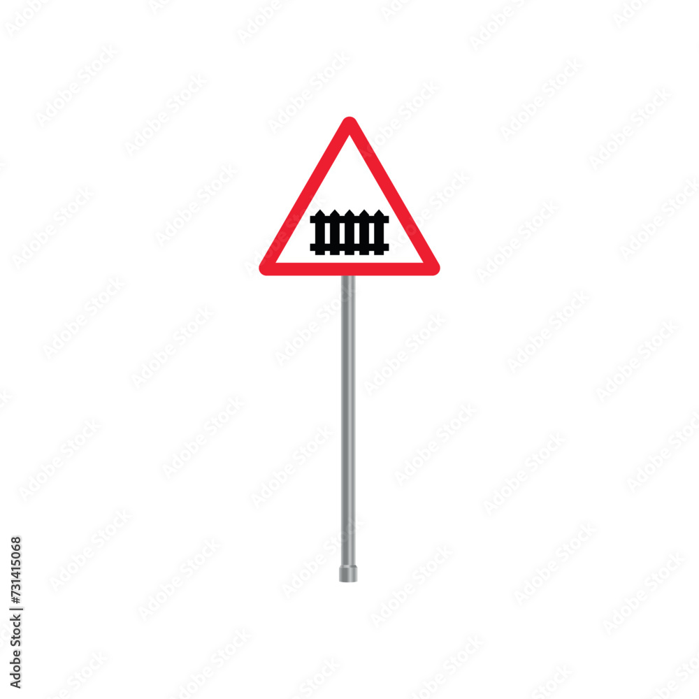 Railroad Crossing Traffic Sign Stand Vector Railroad Crossing Traffic Sign Stand Vector