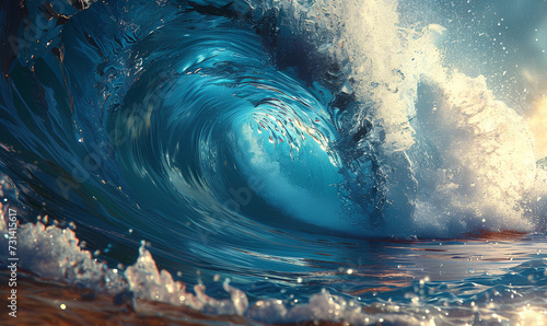 ocean waves and water splash in the water