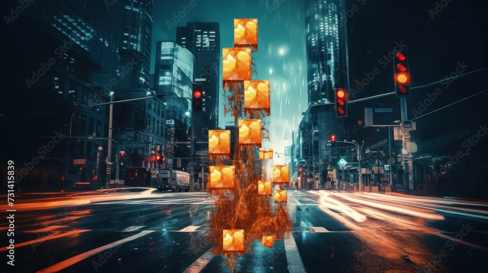 Fototapeta premium Ai controlled traffic lights