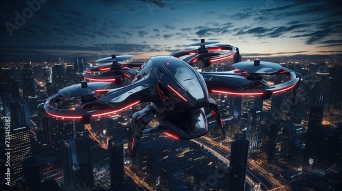 Photo Ai piloted flying taxis