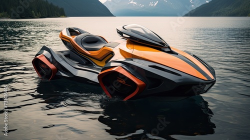 Futuristic electric jet skis water sports © Gefo