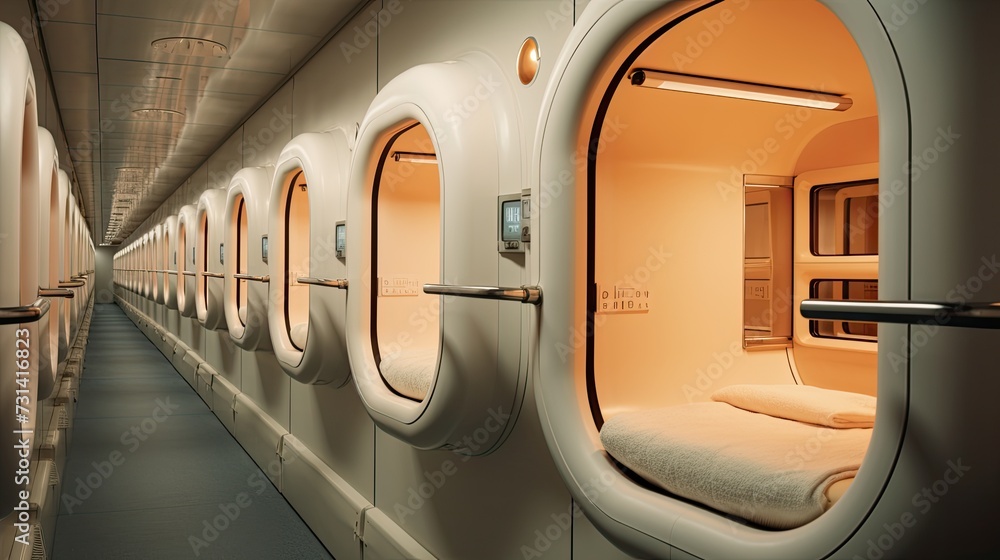 Obraz premium Hyperloop capsule hotels