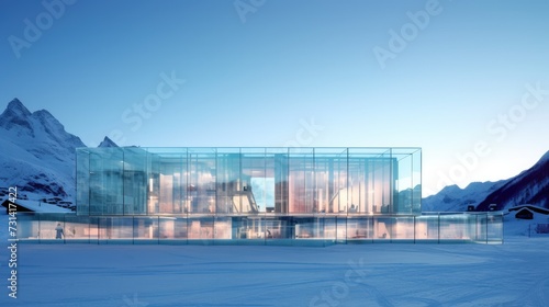 Transparent glass ski resorts