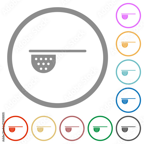 Tea stainer flat icons with outlines photo