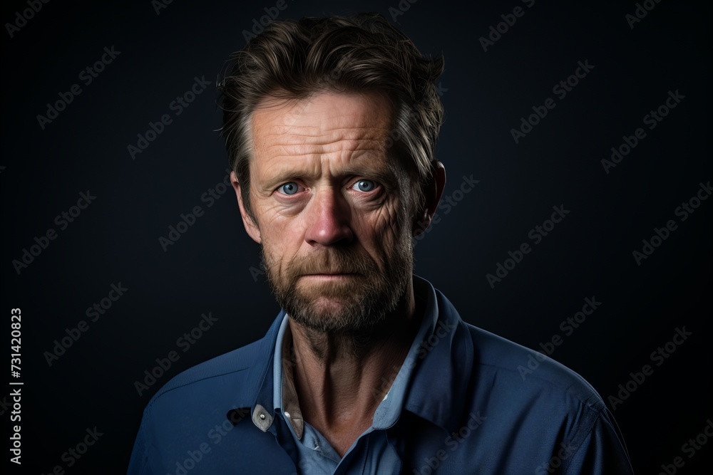 Portrait of a handsome mature man with beard and mustache. Studio shot. Portrait of a handsome mature man with beard and mustache. Studio shot.