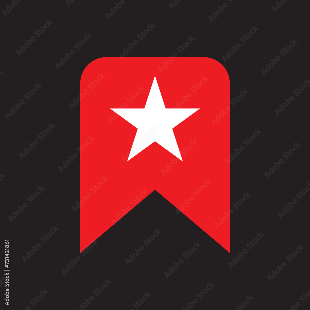 Add favorite icon on white background. Yellow bookmark with star sign. Social media, ui symbol. Colored flat design. Add favorite icon on white background. Yellow bookmark with star sign. Social media, ui symbol. Colored flat design.
