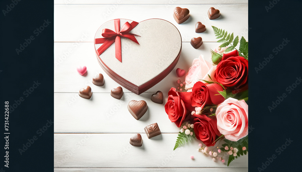 Exquisite Assortment of Chocolates in a Heart-Shaped Gift Box Exquisite Assortment of Chocolates in a Heart-Shaped Gift Box